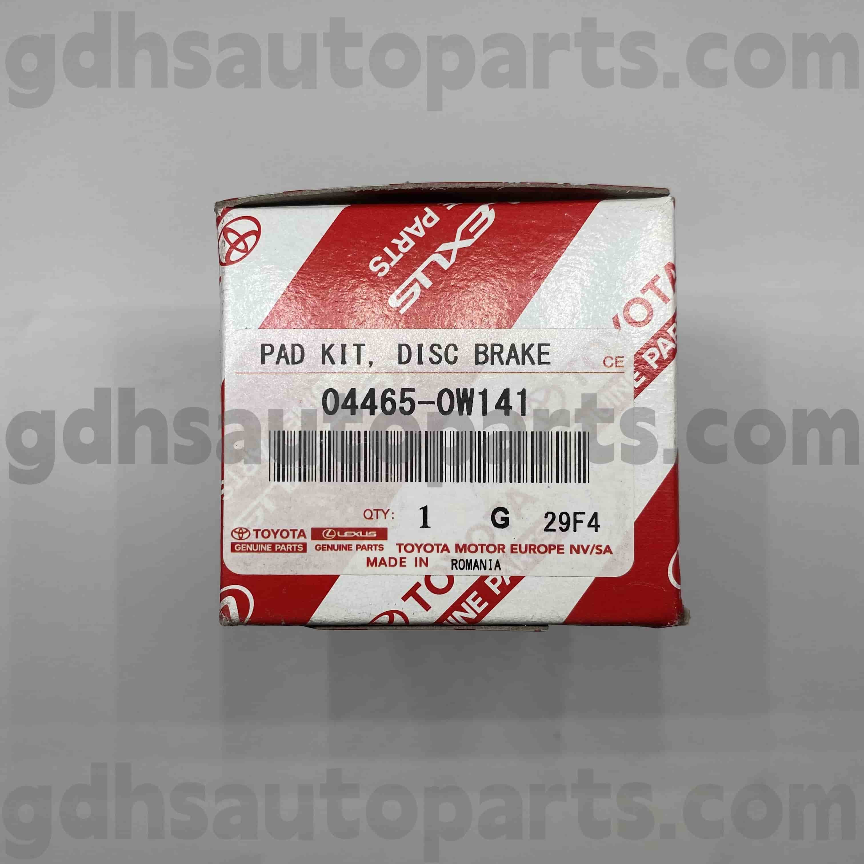 04465-0W141 Toyota шынайы бөліктері Prius үшін алдыңғы тежегіш жастықшалар, Lexus CT200H шасси жоқ. ZVW30..Еур