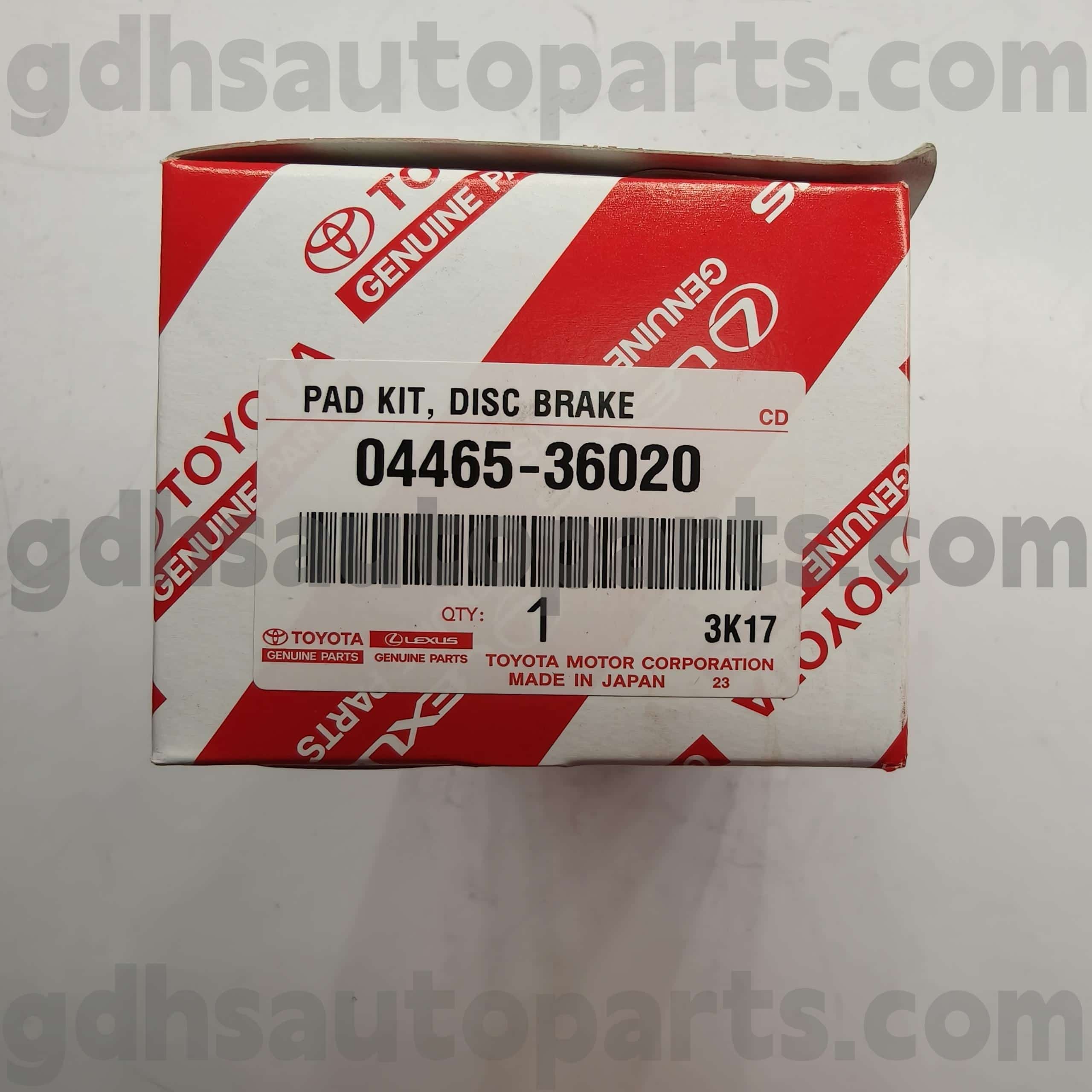 04465-36020 Toyota шынайы бөліктері «Кәстрөлге арналған» шасси үшін алдыңғы тежегіш жастықшалар. HZB RZB # BB4 #