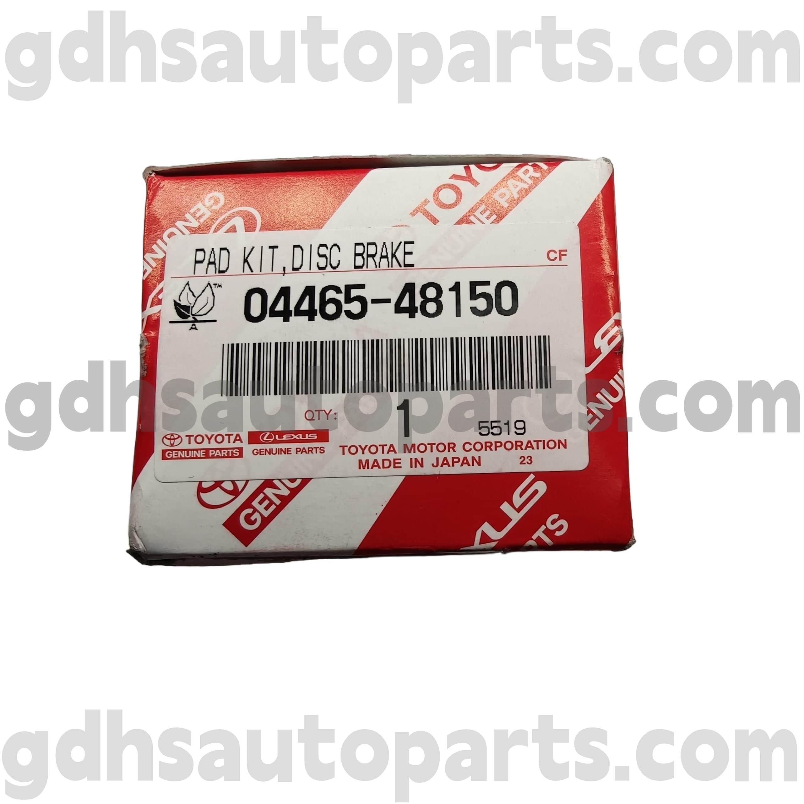 04465-48150 Toyota шынайы бөліктері Harrier / Hybrid үшін алдыңғы тежегіш жастықшалар, альпарс-шасси жоқ. Eyh30