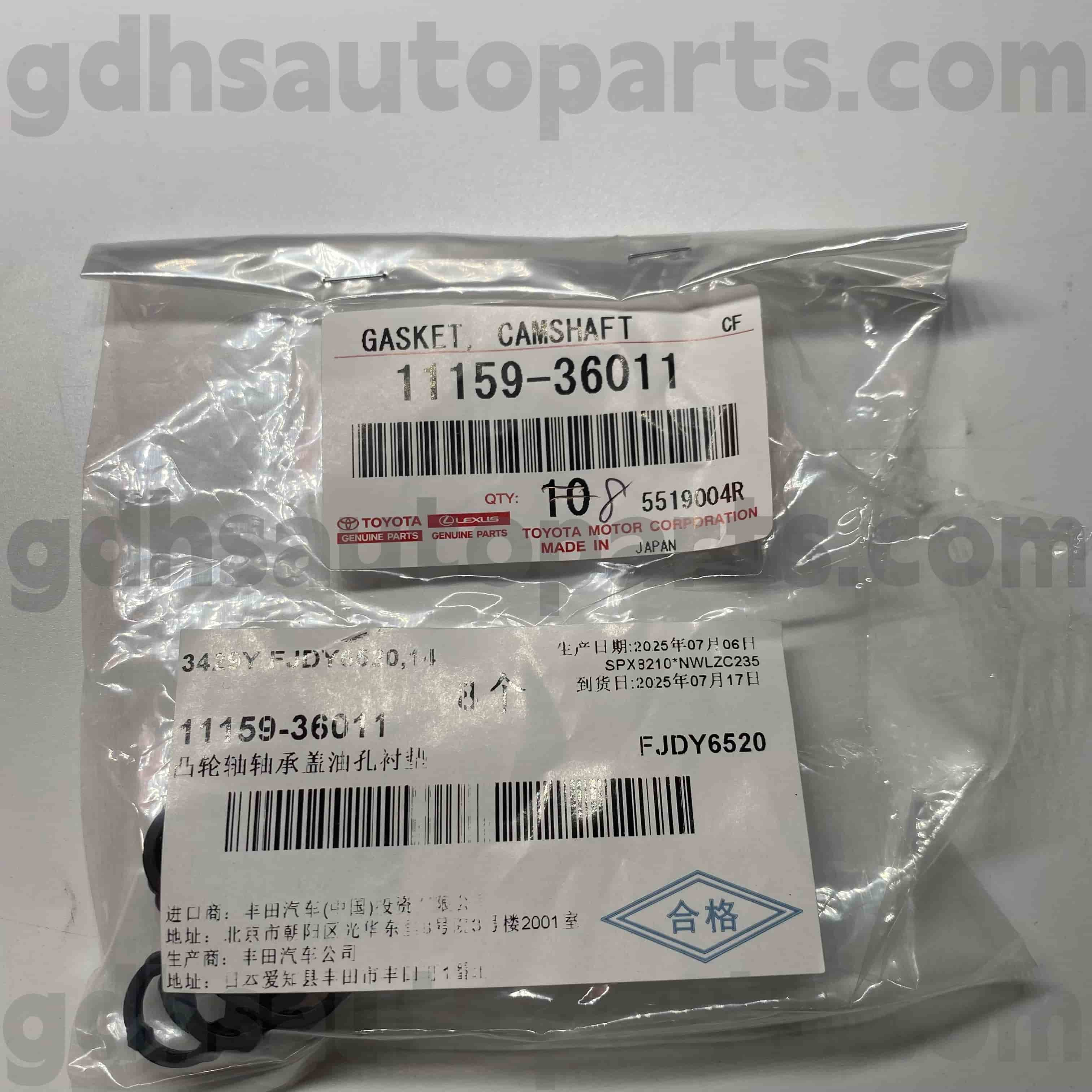 11159-36011 Toyota Шынайы бөліктер Таулы, Харриер / Гибридке арналған резеңке сақина, Харриер / Гибрид, Camry Chassis жоқ. Eyh30