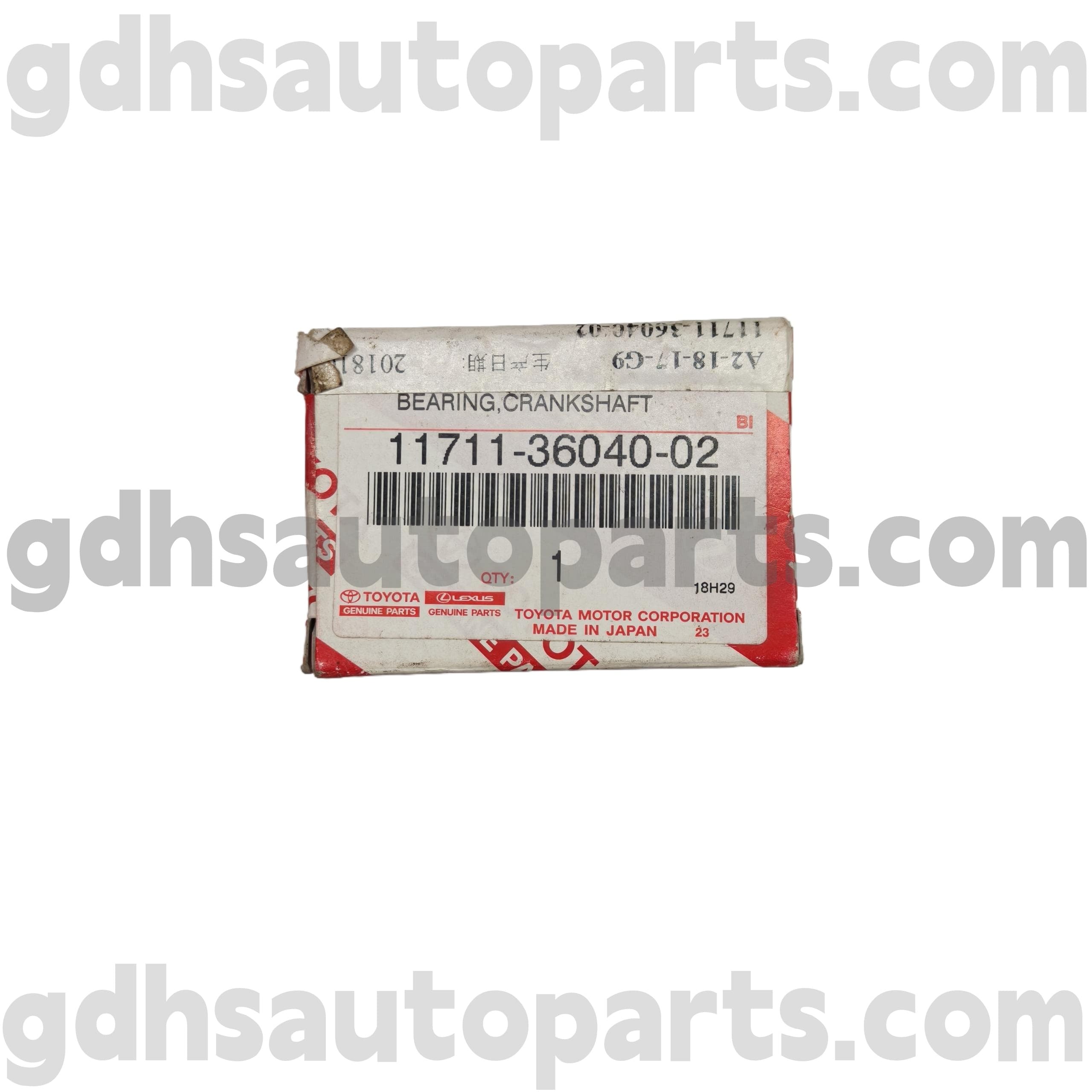 11711-36040-02 Toyota түпнұсқа бөлшектері VENZA, SIENNA, CAMRY шассиіне арналған иінді біліктің мойынтіректері NO.AYH30